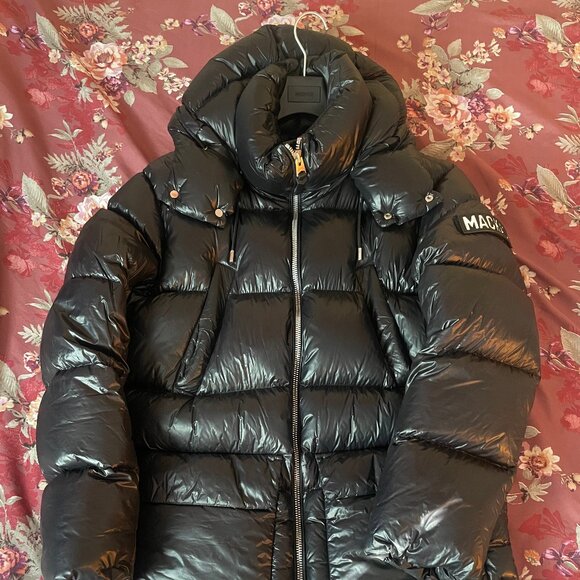 Mackage Winter Coat Kent-Glo High-Gloss Hooded Down Jacket - Picture 1 of 7